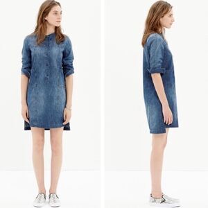 Madewell Downshift Denim Shirt Dress Blue